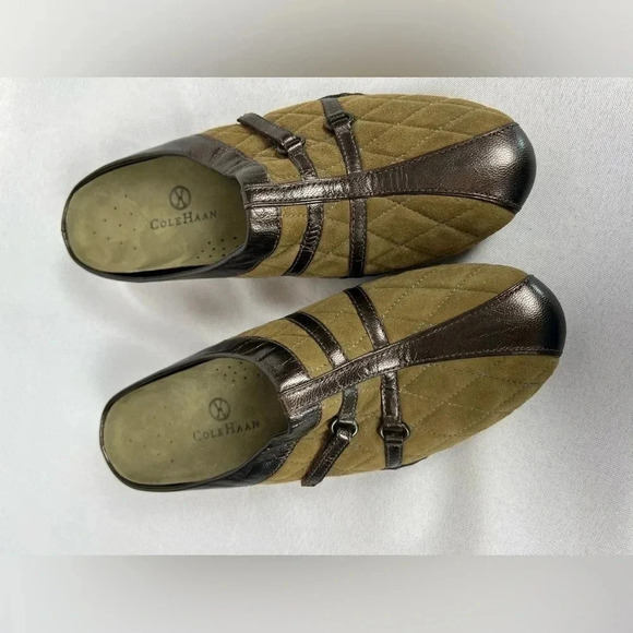 Cole Haan Air Slip-On Green and Brown Loafes Backless Mules Shoes US 7 B - Picture 3 of 8